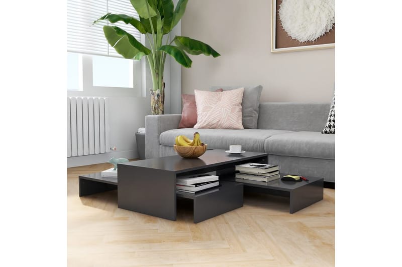 Stablebart salongbordsett grå 100x100x26,5 cm sponplate - Grå - Møbler - Bord - Sofabord