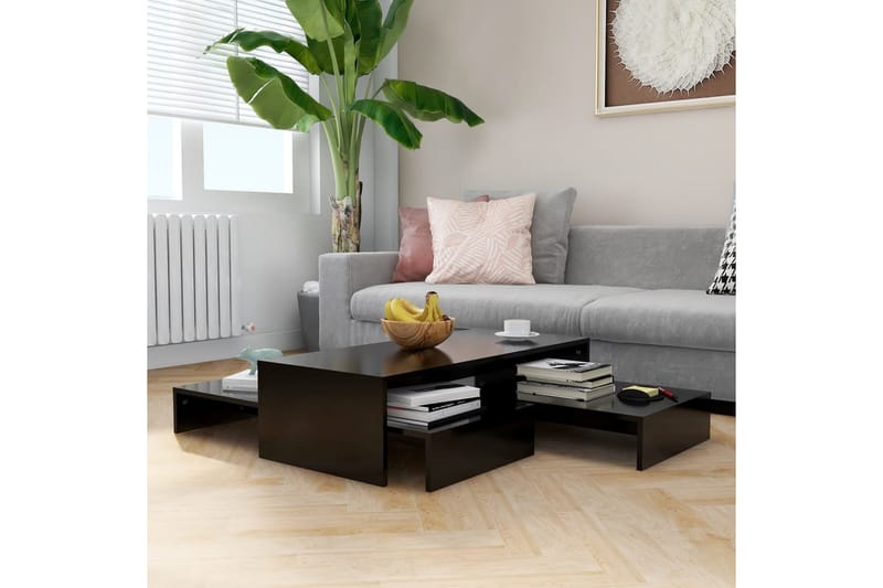 Stablebart salongbordsett svart 100x100x26,5 cm sponplate - Svart - Møbler - Sofaer - Howard sofa