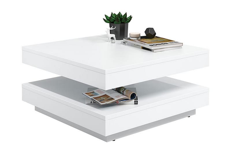 Stoliv Sofabord 70 cm Vridbart med Oppbevaringshylle - Hvit - Møbler - Mediamøbel & tv møbel - TV-møbelsett