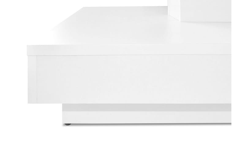 Stoliv Sofabord 70 cm Vridbart med Oppbevaringshylle - Hvit - Møbler - Bord - Sofabord