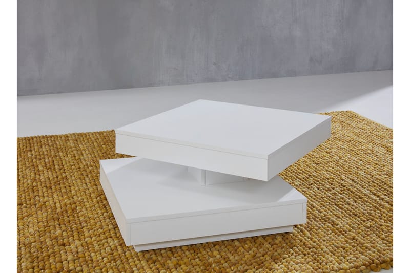 Swall Sofabord 70 cm med Oppbevaringshyller - Hvit - Møbler - Bord - Sofabord