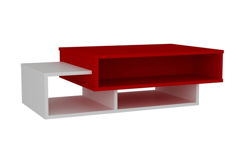 Tabate Sofabord 105 cm med Oppbevaringshyller - Hvit/Rød - Møbler - Bord - Konsollbord & avlastningsbord - Lampebord &