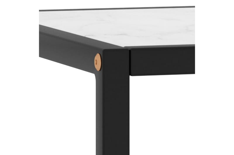 Tebord svart med hvitt marmorglass 90x90x50 cm - Svart - Møbler - Bord - Sofabord