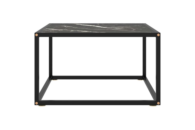 Tebord svart med svart marmorglass 60x60x35 cm - Svart - Møbler - Bord - Sofabord