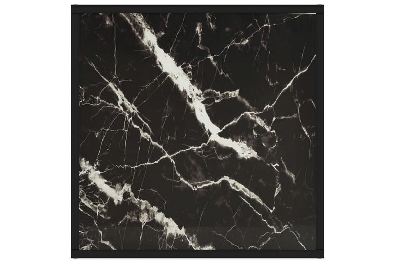 Tebord svart med svart marmorglass 60x60x35 cm - Svart - Møbler - Bord - Sofabord