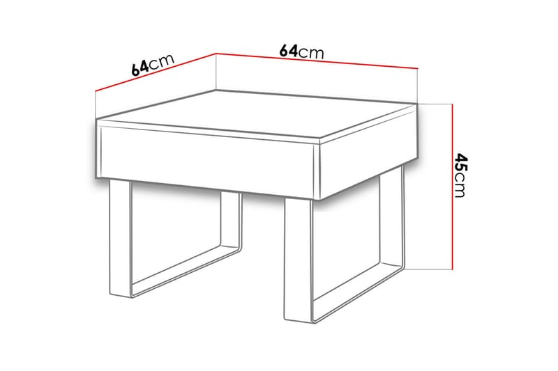 Tessan Sofabord Litet 64 cm med Oppbevaringsskuff - Brun/Beige - Møbler - Bord - Sofabord