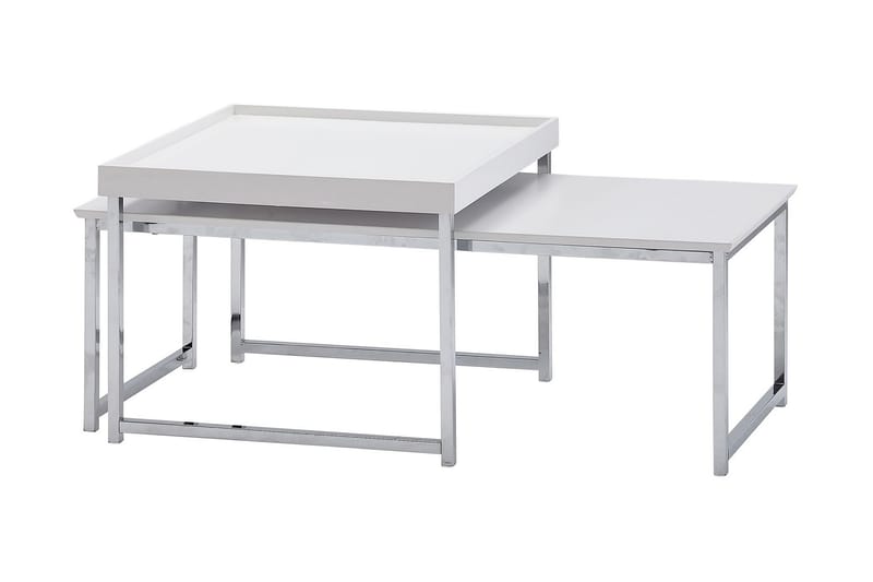 Wilhem Settbord 110 cm Firektantet - Hvit - Møbler - Bord - Sofabord