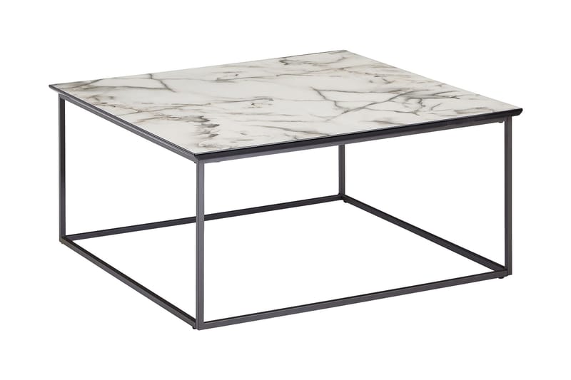 Willowdale Sofabord 80 cm Marmormønster - Hvit/Svart - Møbler - Stoler & lenestoler - Spisestuestoler & kjøkkenstoler