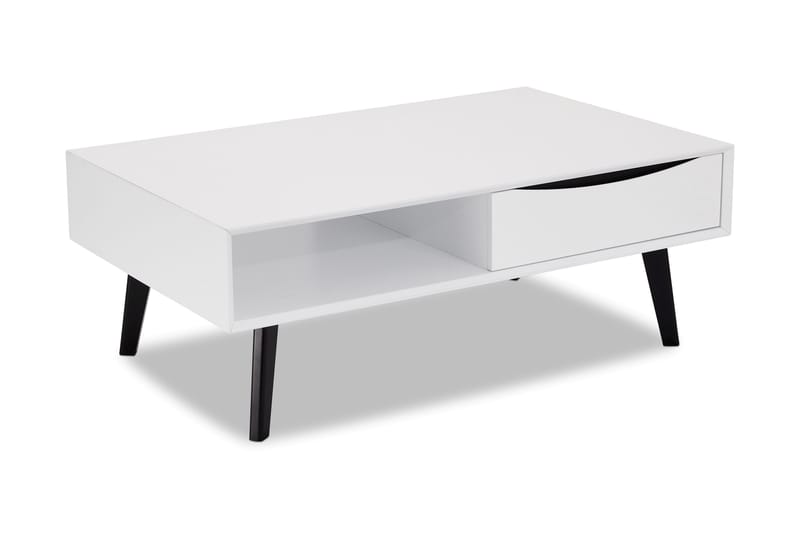 Yard Sofabord 120 cm med Oppbevaringshylle + Skuff - Hvit - Møbler - Bord - Konsollbord & avlastningsbord - Brettbord og småbord