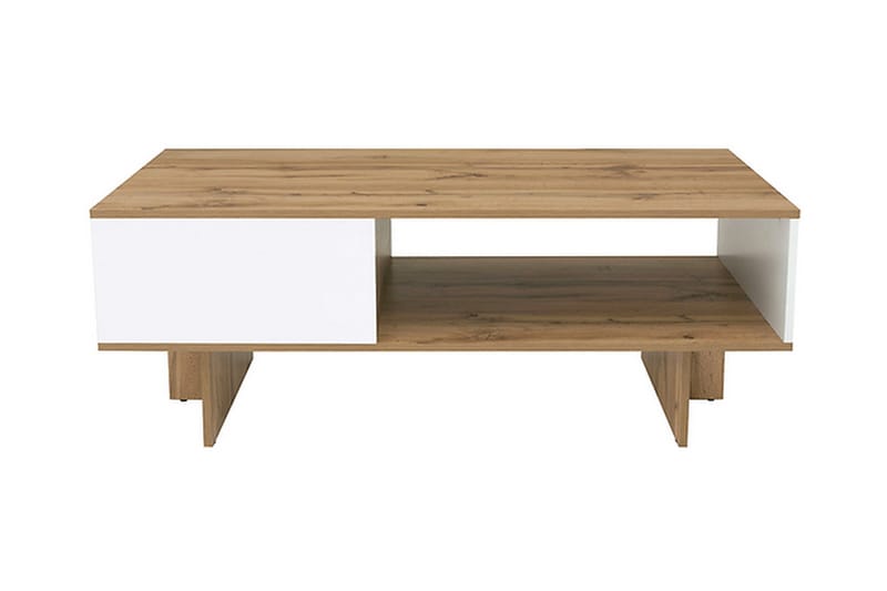 Zele Sofabord 120 cm med Oppbevaringshylle - Natur - Møbler - Bord - Sofabord