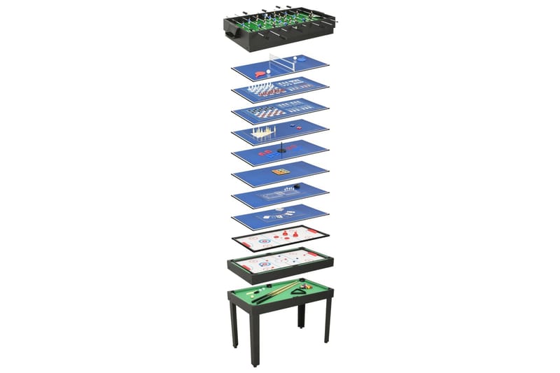 Multi-spillbord 15-i-1 121x61x82 cm svart - Svart - Møbler - Bord - Spillebord - Multi speilbord & kombinasjonsbord