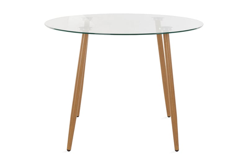 Abia Spisebord Rund 100 cm Glass - Brun - Møbler - Bord - Spisebord & kjøkkenbord
