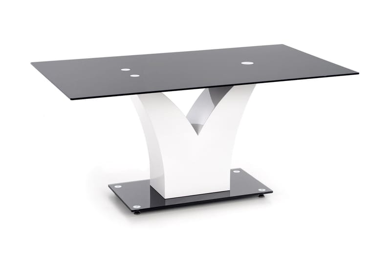 Abundis Spisebord 160 cm Glass - Svart/Hvit - Møbler - Bord - Spisebord & kjøkkenbord
