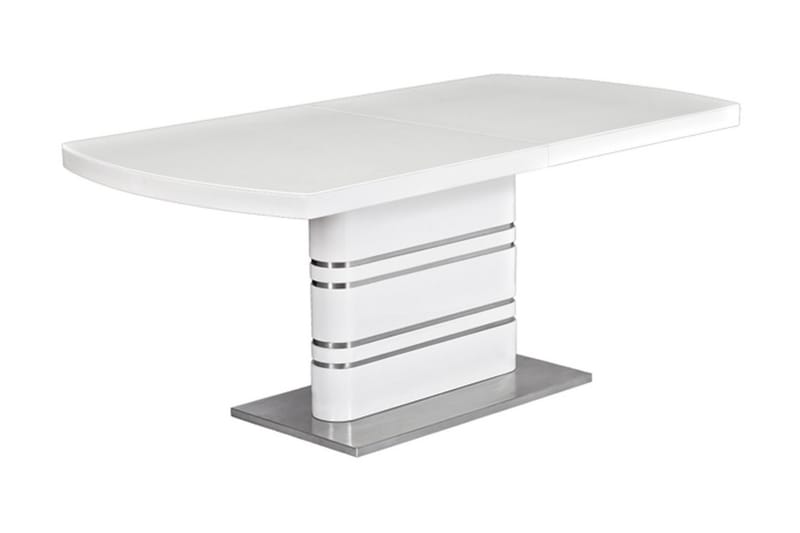 Agucci Forlengningsbart Spisebord 140 cm - Glass/Hvit/Sølv - Møbler - Bord - Spisebord & kjøkkenbord