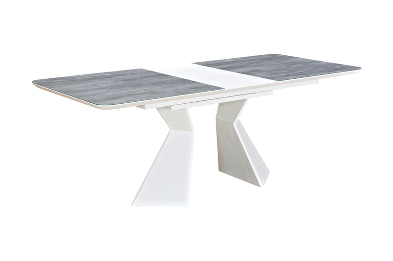Aix Forlengningsbart Spisebord 160 cm Glass - Hvit - Møbler - Bord - Spisebord & kjøkkenbord