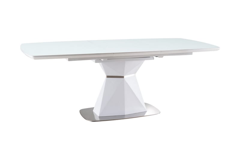 Alafia Forlengningsbart Spisebord 160 cm - Glass/Hvit Matt Lakk - Møbler - Bord - Spisegrupper