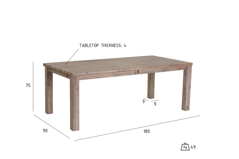 Alaska Forlengningsbart Spisebord 180 cm - Brun - Møbler - Bord - Spisebord & kjøkkenbord