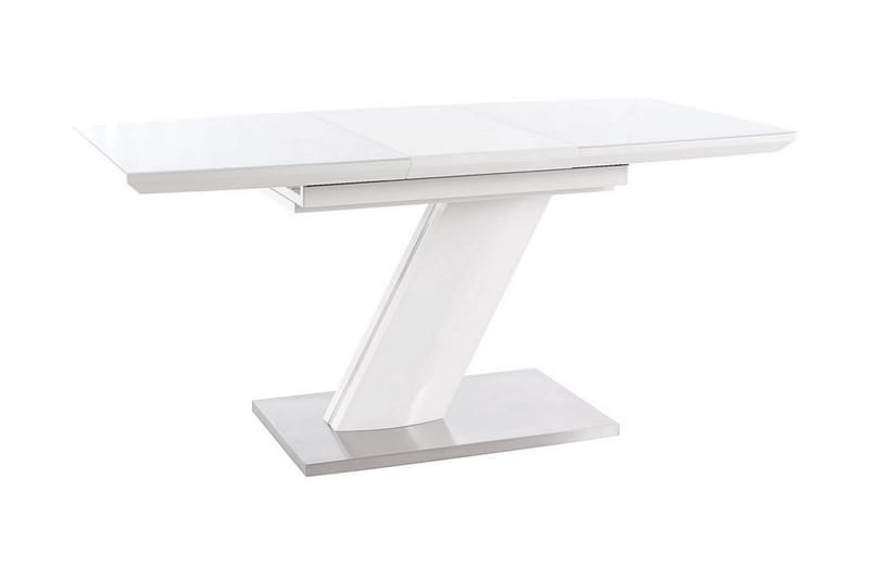 Bendale Forlengningsbart Spisebord 120 cm - Glass/Hvit Matt Lakk/Sølv - Møbler - Bord - Spisebord & kjøkkenbord