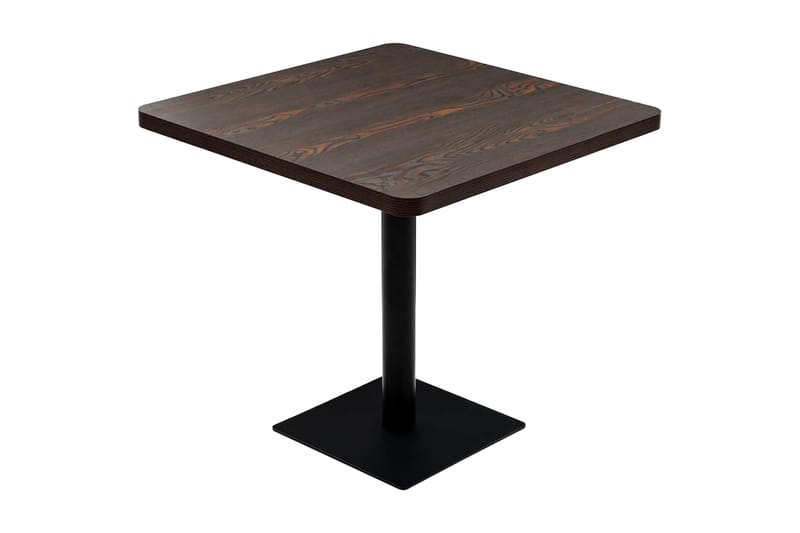 Bistrobord MDF og stål firkantet 80x80x75 cm mørk aske - Mørkebrun - Møbler - Bord - Spisebord & kjøkkenbord