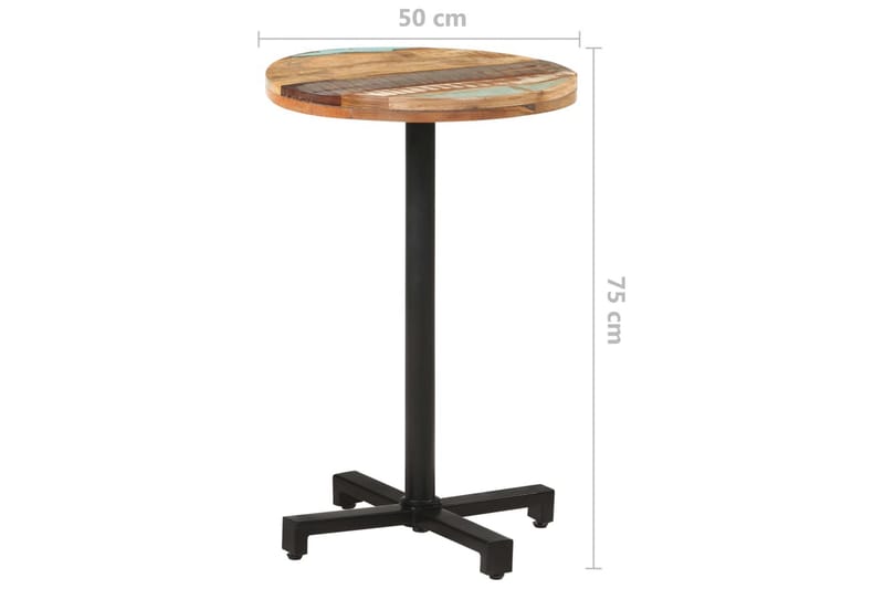 Bistrobord rundt Ø50x75 cm gjenvunnet heltre - Brun - Møbler - Bord - Spisebord & kjøkkenbord