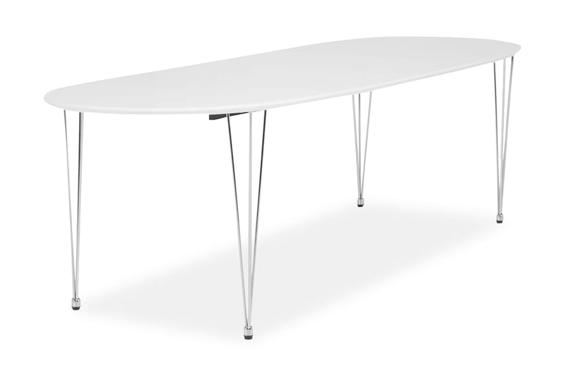 Caddy Spisebord 180 cm med 2 Tileggsplater Ovalt - Hvit - Møbler - Stoler & lenestoler - Spisestuestoler & kjøkkenstoler