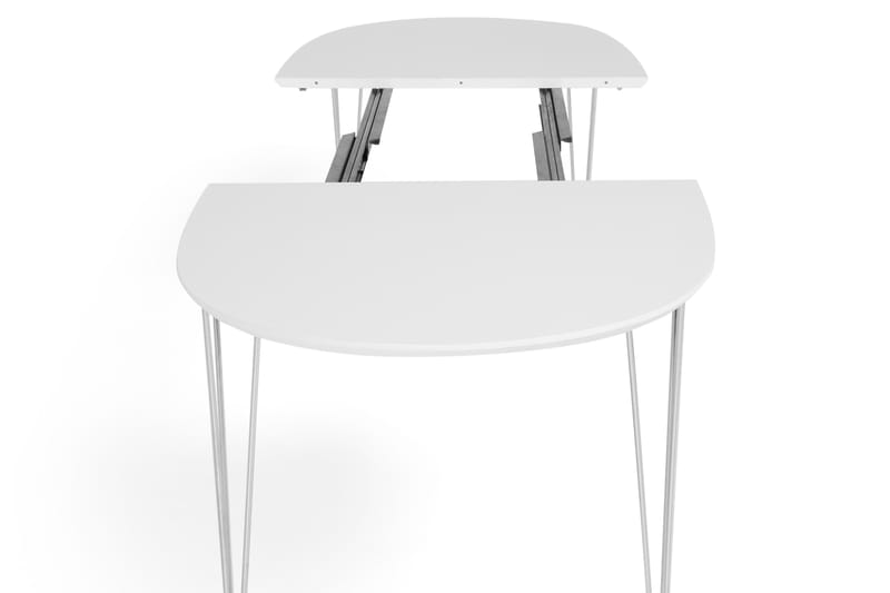 Caddy Spisebord 180 cm med 2 Tileggsplater Ovalt - Hvit - Møbler - Bord - Spisebord & kjøkkenbord