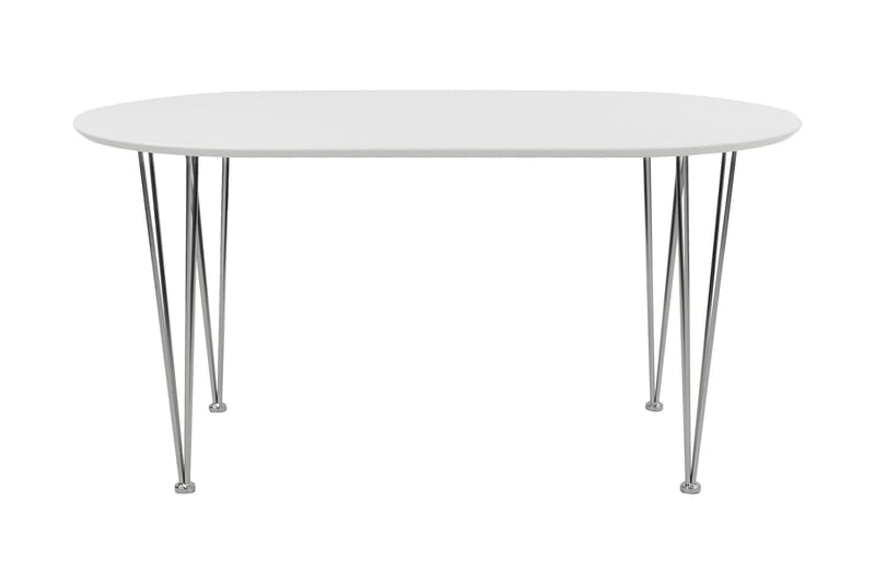 Canzona Spisebord 150 cm Ovalt - Hvit/Krom - Møbler - Bord - Spisebord & kjøkkenbord