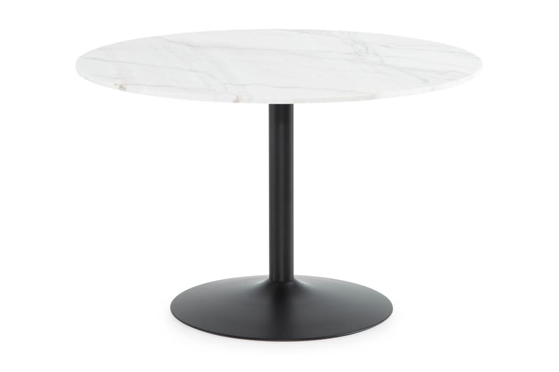 Capri Spisebord 120 cm rundt Marmor - Hvit/Svart - Møbler - Bord - Spisebord & kjøkkenbord