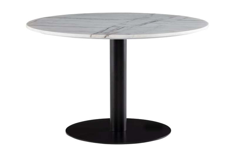 Capri Spisebord 120 cm rundt Marmor - Hvit/Svart - Møbler - Bord - Spisebord & kjøkkenbord