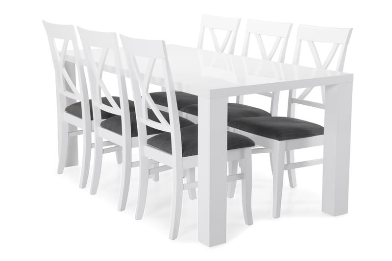 Cibus Spisebord 180 cm - Hvit/Svart - Møbler - Bord - Spisebord & kjøkkenbord