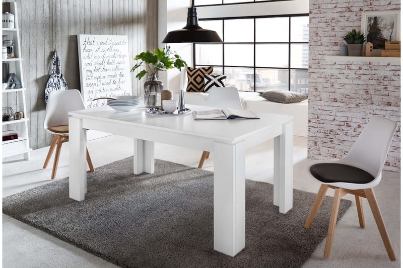Conor Forlengningsbart Spisebord 160 cm - Hvit - Møbler - Bord - Spisebord & kjøkkenbord