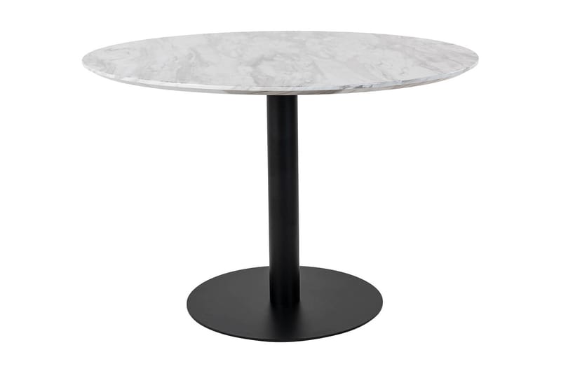 Daddeli Spisebord 110 cm Rundt - Hvit/Svart - Møbler - Bord - Spisebord & kjøkkenbord