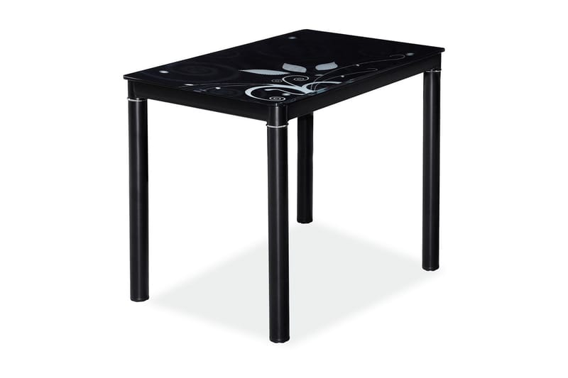 Damara Spisebord 80 cm - Glass/Svart - Møbler - Bord - Spisebord & kjøkkenbord