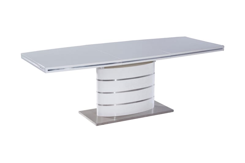 Fanon Forlengningsbart Spisebord 160 cm - Hvit/Sølv - Møbler - Bord - Spisebord & kjøkkenbord