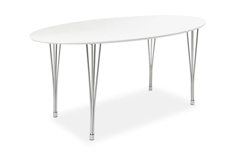 Felia Spisebord 180 cm Ovalt - Hvit/Krom - Møbler - Bord - Spisegrupper