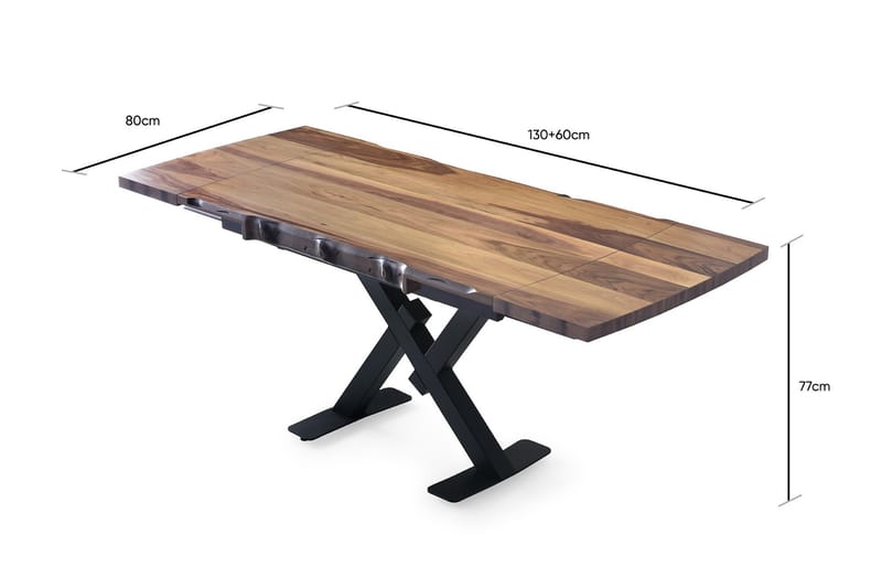 Gausberto Forlengningsbart Spisebord 130 cm - Valnøtt - Møbler - Bord - Spisebord & kjøkkenbord