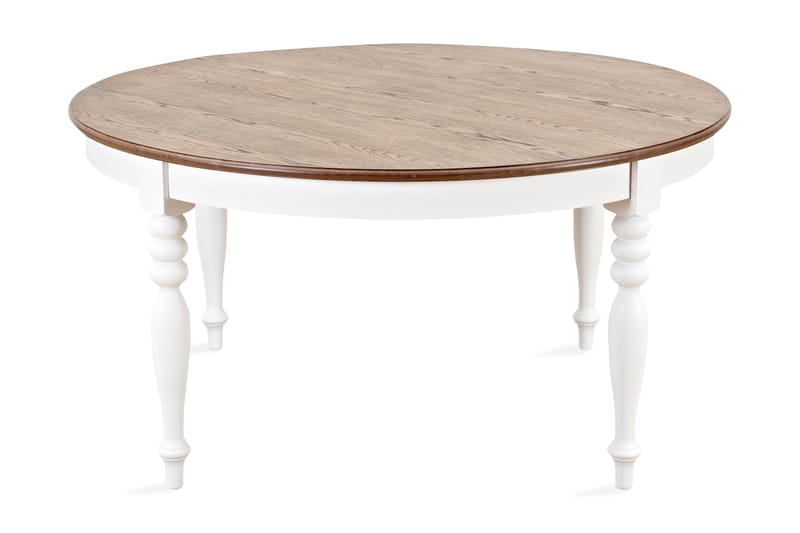 Glover Spisebord Rundt - Hvit/Mahognyfiner - Møbler - Bord - Spisebord & kjøkkenbord