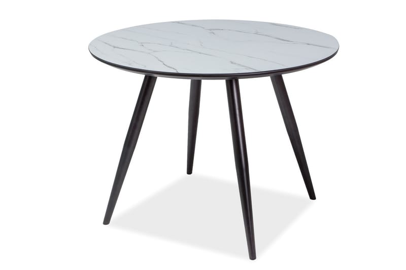 Guarani Spisebord 100 cm Rundt - Glass/Hvit/Svart - Møbler - Bord - Spisebord & kjøkkenbord