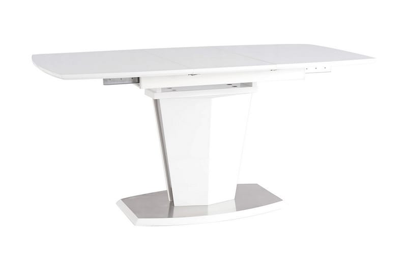 Huston Forlengningsbart Spisebord 120 cm - Glass/Hvit Matt Lakk/Sølv - Møbler - Bord - Sofabord
