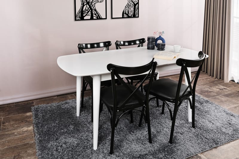 Indumati Spisebord 130x75x130 cm - Hvit - Møbler - Bord - Spisebord & kjøkkenbord