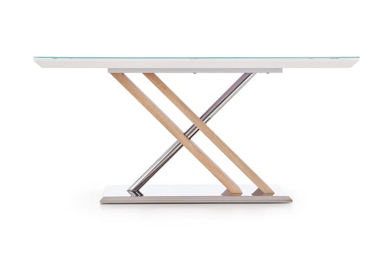 Isetta Spisebord 160 cm Glass - Hvit/Eik - Møbler - Bord - Spisebord & kjøkkenbord