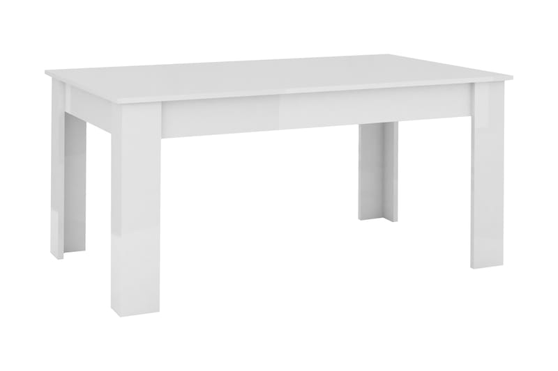 Jesin Forlengningsbart Spisebord 160 cm - Hvit Høyglans/Betonggrå - Møbler - Bord - Spisebord & kjøkkenbord