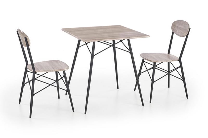 Kabir Spisebord 70x70 cm - Eik/Svart - Møbler - Bord - Spisebord & kjøkkenbord