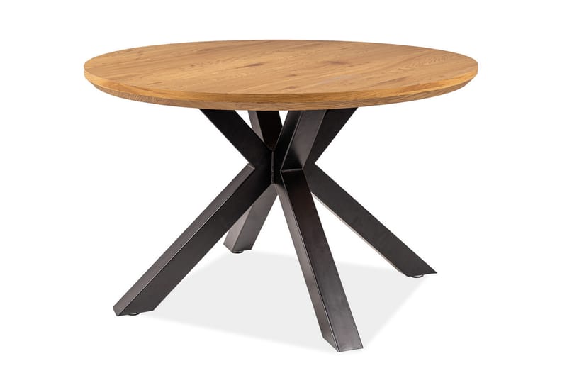 Karara Spisebord 120 cm Rundt - Eikefiner/Svart - Møbler - Bord - Spisebord & kjøkkenbord