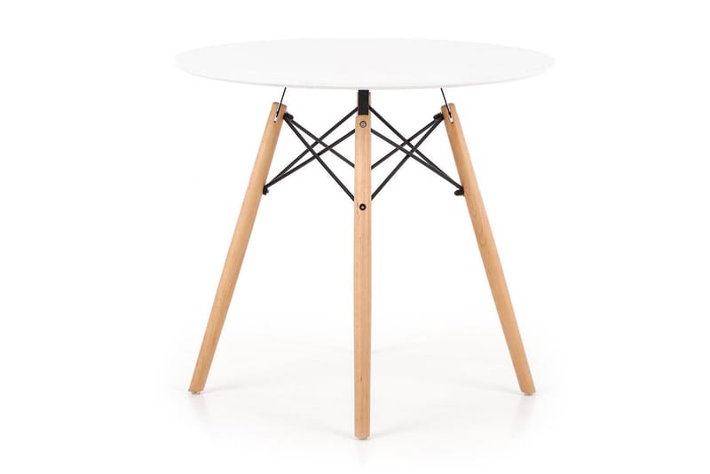 Kellie Spisebord 80 cm Rund - Hvit/Eik - Møbler - Bord - Spisebord & kjøkkenbord