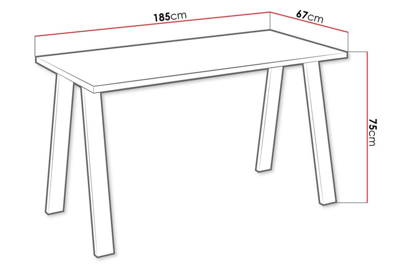 Kleos Spisebord 185 cm - Hvit/Svart - Møbler - Bord - Spisebord & kjøkkenbord