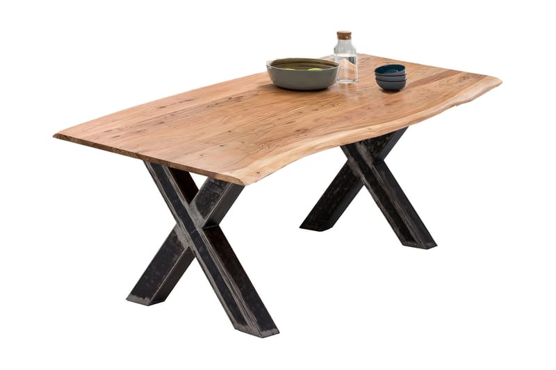 Laikera Spisebord 160x85 cm - Akacia/Sølv - Møbler - Bord - Spisebord & kjøkkenbord