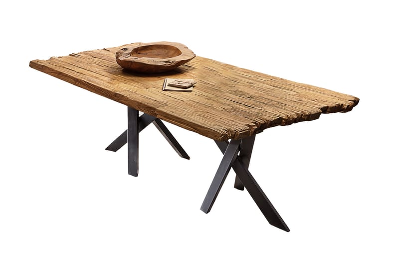 Laikera Spisebord 160x90 cm - Resirkulert Teak/Svart - Møbler - Bord - Spisebord & kjøkkenbord