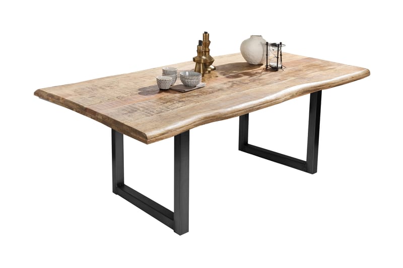 Laikera Spisebord 160x90 cm - Tre/Natur/Svart - Møbler - Bord - Spisebord & kjøkkenbord