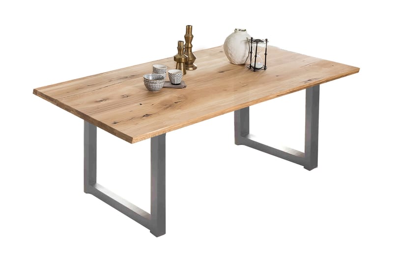 Laikera Spisebord 180x100 cm - Eik/Sølv - Møbler - Bord - Spisebord & kjøkkenbord